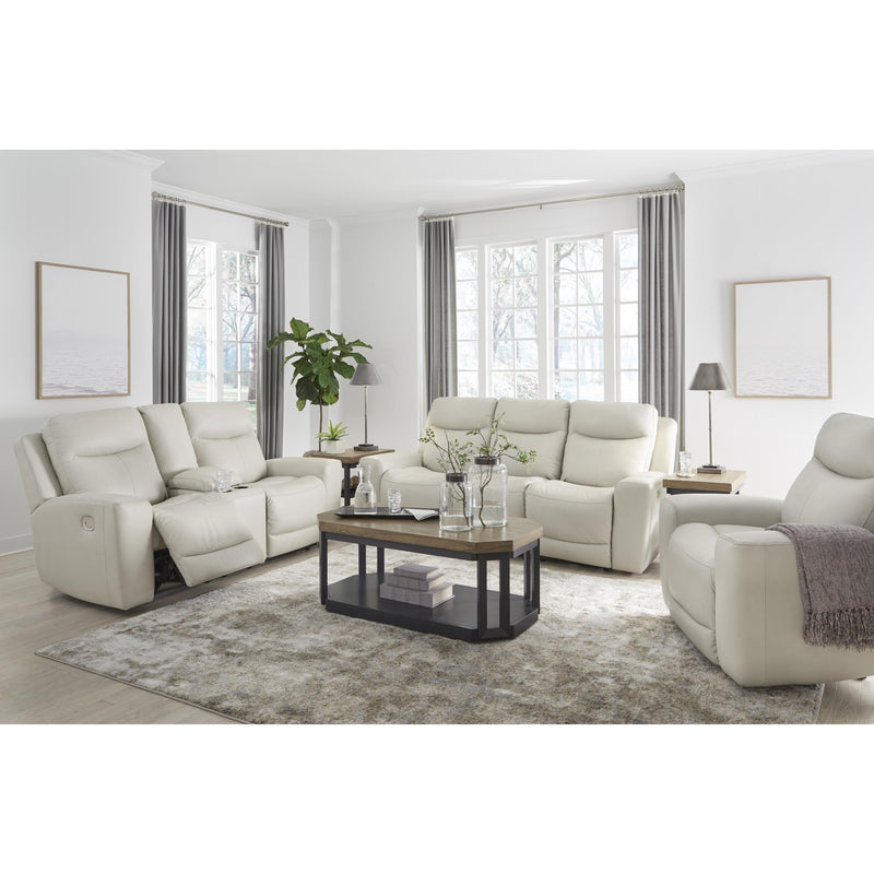 Signature Design by Ashley Mindanao Power Reclining Leather Match Loveseat U5950518C IMAGE 12