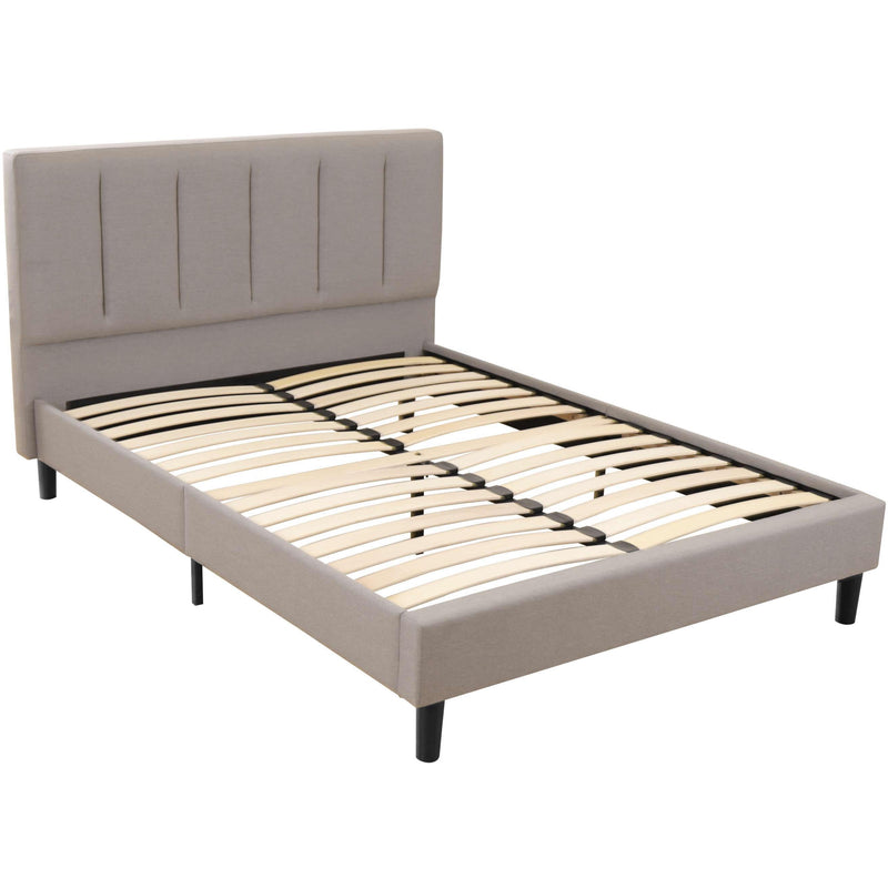 Primo International Ann King Upholstered Platform Bed Ann King Upholstered Platform Bed - Stone IMAGE 1