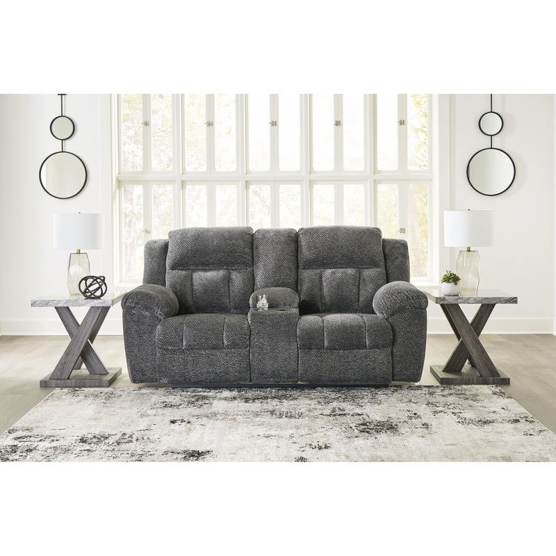 Signature Design by Ashley Frohn Reclining Fabric Loveseat with Console 3740694C IMAGE 6