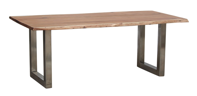 Live Edge Top Dining Table w/U Legs - Natural & SS