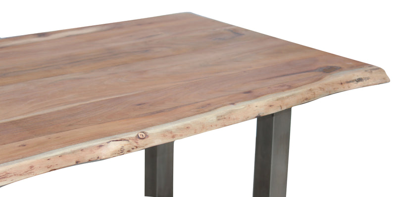 Live Edge Top Dining Table w/U Legs - Natural & SS