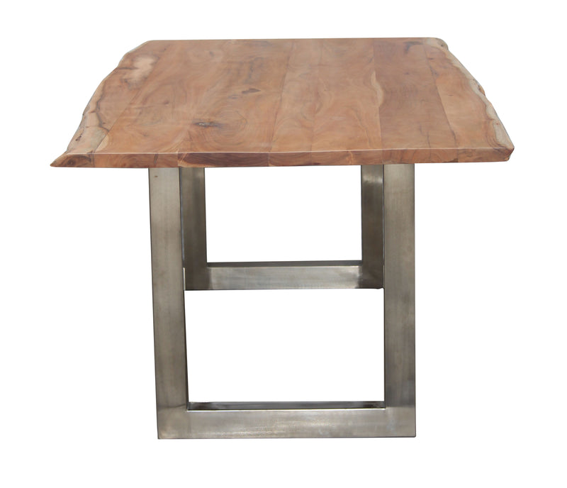 Live Edge Top Dining Table w/U Legs - Natural & SS