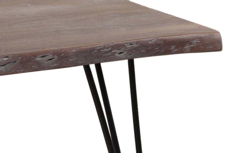 Live Edge Forge Coffee Table w/Hair Pin Legs - Slate Grey & Black