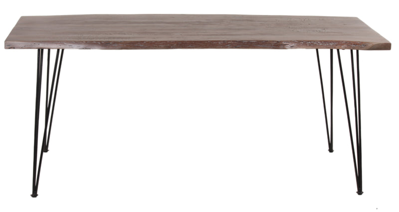 Live Edge Forge Dining Table w/Hair Pin Legs - Slate Grey & Black