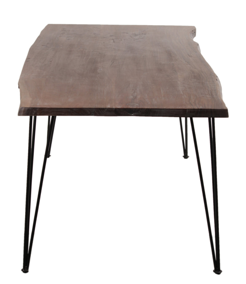 Live Edge Forge Dining Table w/Hair Pin Legs - Slate Grey & Black