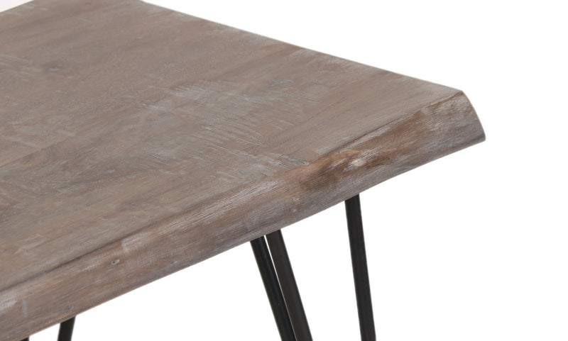 Live Edge Forge Bench w/Hair Pin Legs - Slate Grey & BlacK