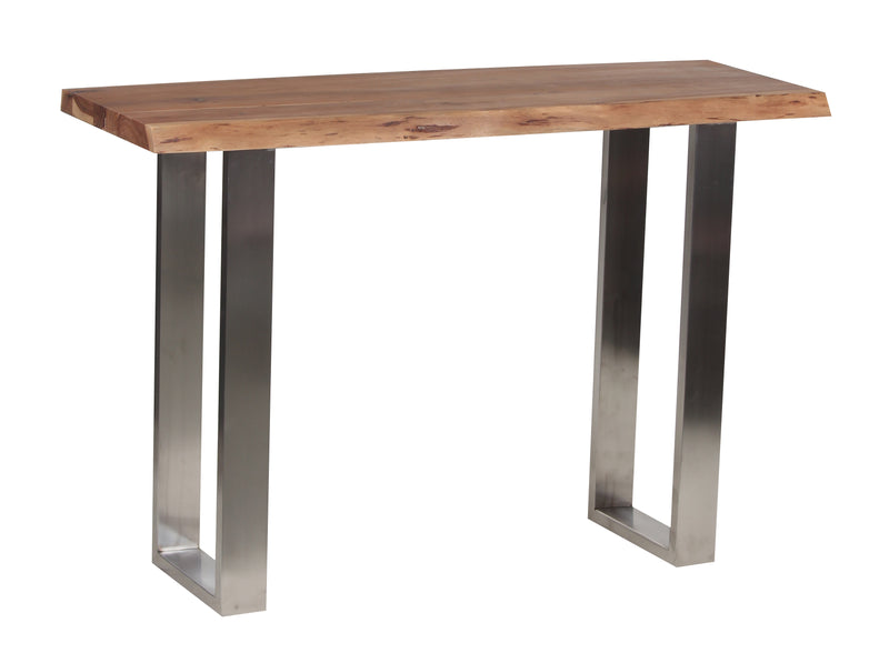 Live Edge Top Console Table w/U Legs - Natural & SS