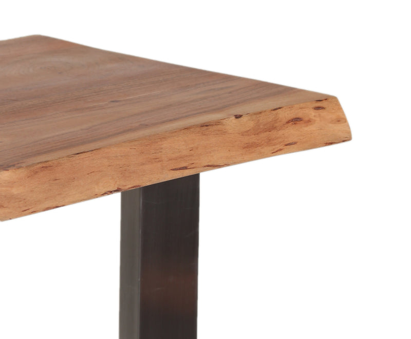 Live Edge Top Console Table w/U Legs - Natural & SS