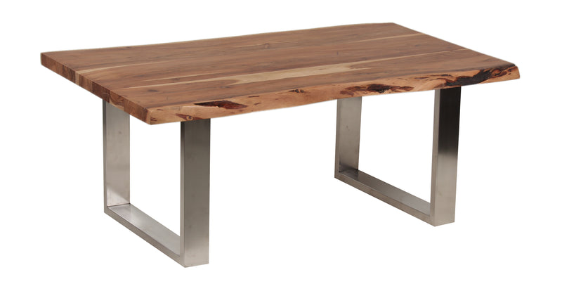 Live Edge Top Coffee Table w/U Legs -Natural & SS