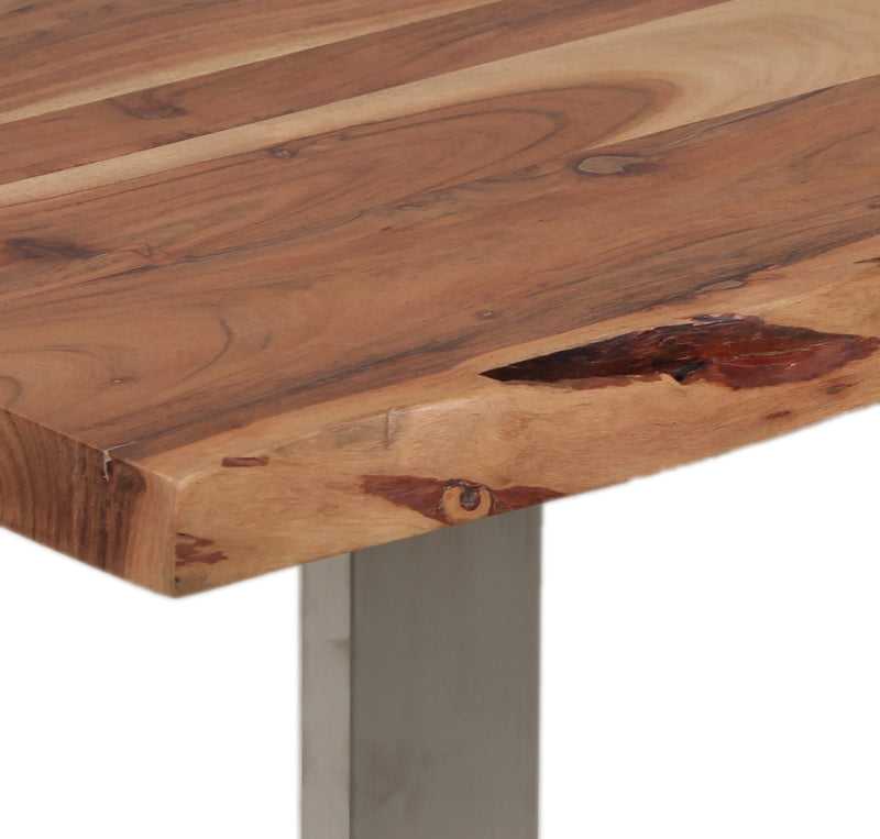 Live Edge Top Coffee Table w/U Legs -Natural & SS