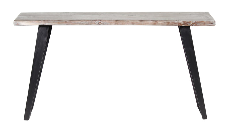 Yuki Live Edge Console Table - Slate Grey & Black