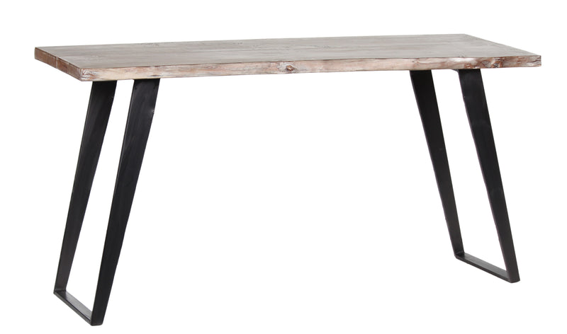 Yuki Live Edge Console Table - Slate Grey & Black