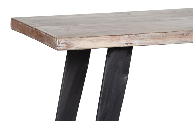 Yuki Live Edge Console Table - Slate Grey & Black