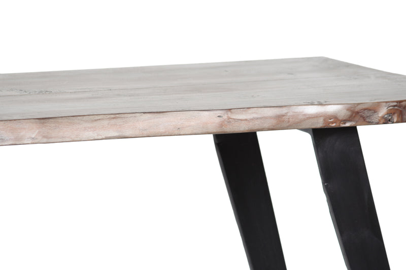 Yuki Live Edge Console Table - Slate Grey & Black