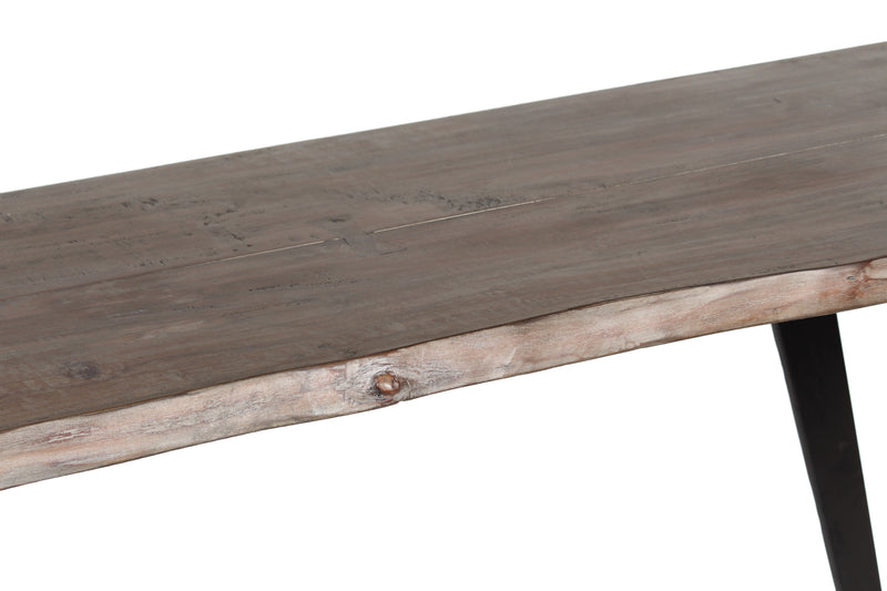 Yuki Live Edge Console Table - Slate Grey & Black