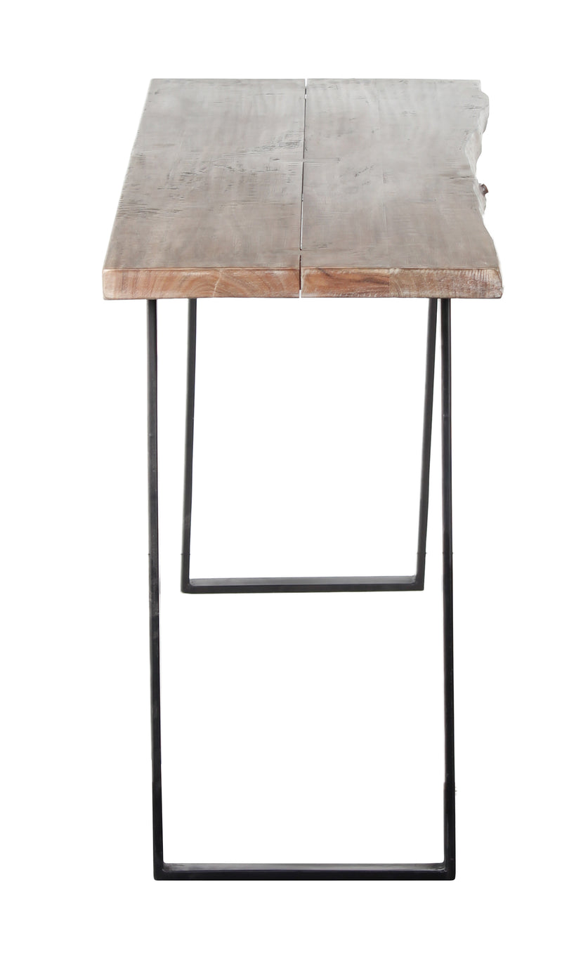 Yuki Live Edge Console Table - Slate Grey & Black