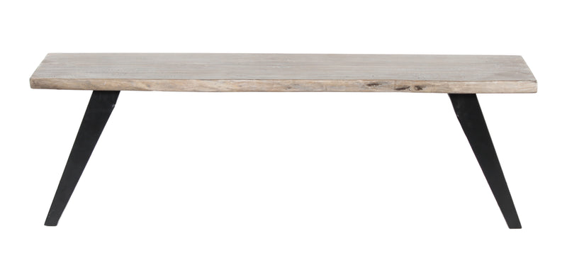 Yuki Live Edge Dining Bench - Slate Grey & Black