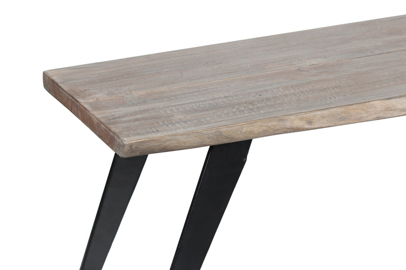 Yuki Live Edge Dining Bench - Slate Grey & Black