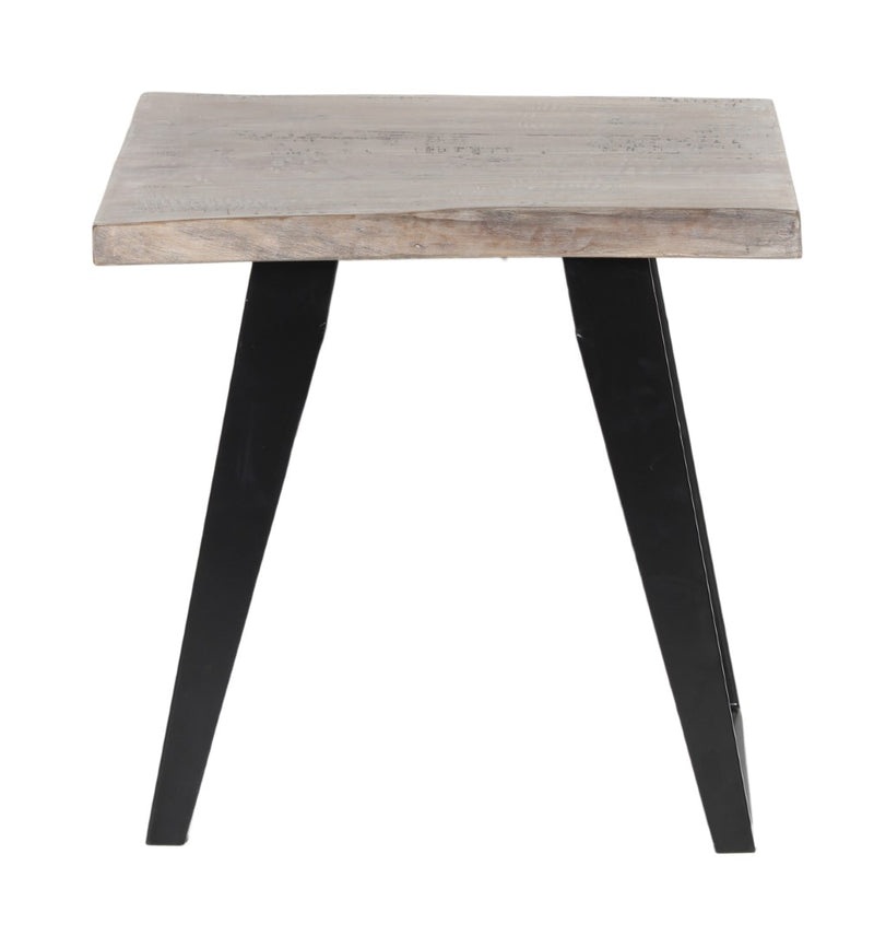 Yuki Live Edge Side Table - Slate Grey & Black