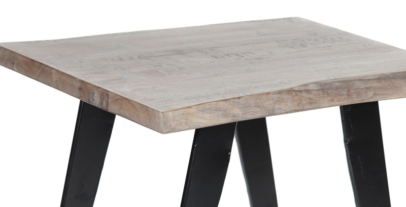 Yuki Live Edge Side Table - Slate Grey & Black