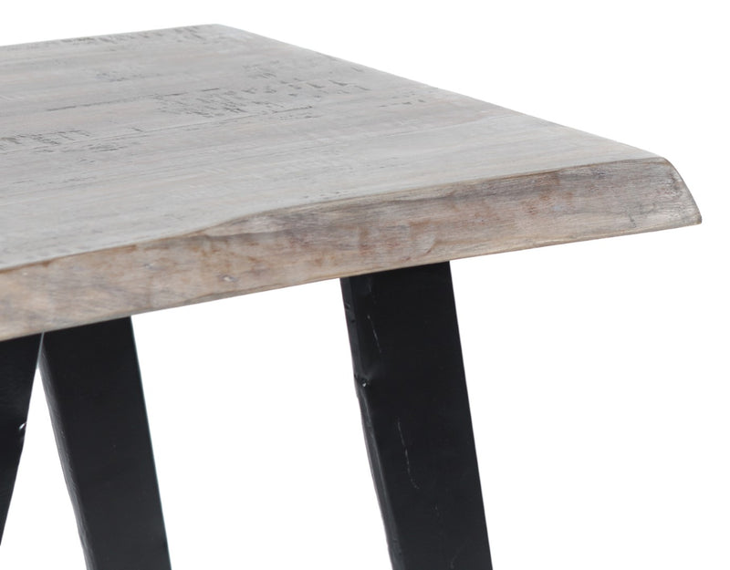 Yuki Live Edge Side Table - Slate Grey & Black