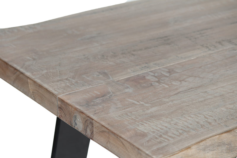 Yuki Live Edge Side Table - Slate Grey & Black