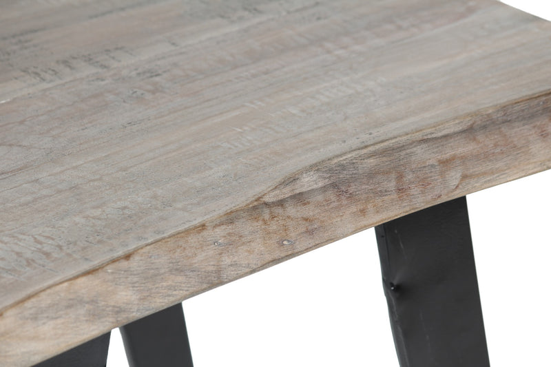 Yuki Live Edge Side Table - Slate Grey & Black