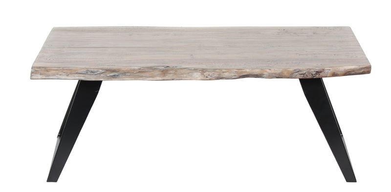 Yuki Live Edge Coffee Table - Slate Grey & Black