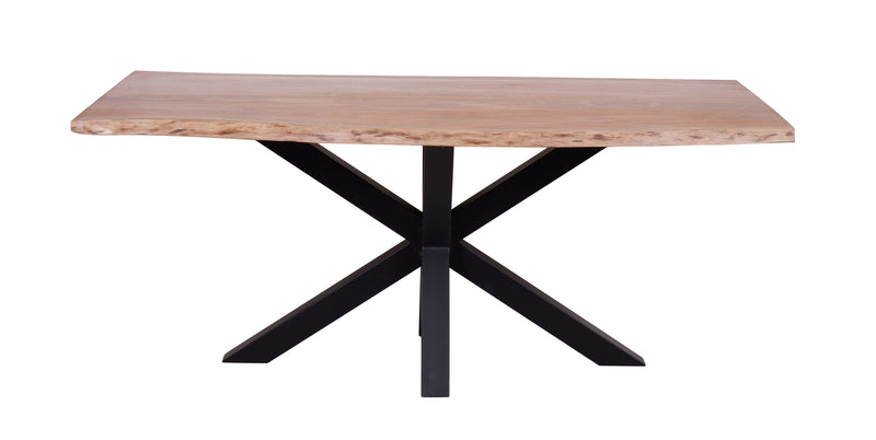 Spider Leg Free Edge Solid Sheesham Dining Table - Natural & Black