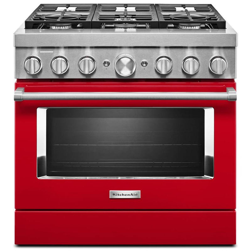 KitchenAid 36-inch Freestanding Dual Fuel Range with Even-Heat™ True Convection KFDC506JPA IMAGE 1