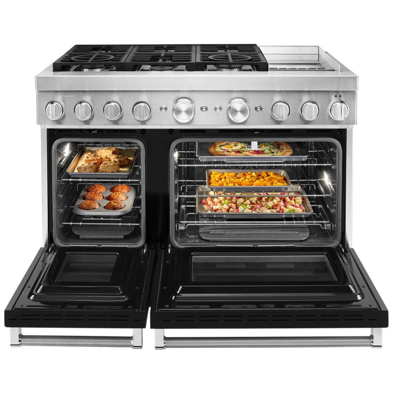 KitchenAid 48-inch Freestanding Dual Fuel Range with Even-Heat™ True Convection KFDC558JBK IMAGE 3