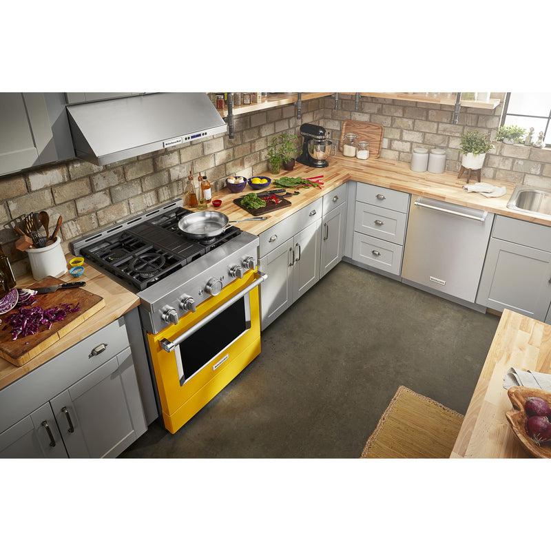 KitchenAid 30-inch Freestanding Gas Range with Even-Heat™ True Convection KFGC500JYP IMAGE 3