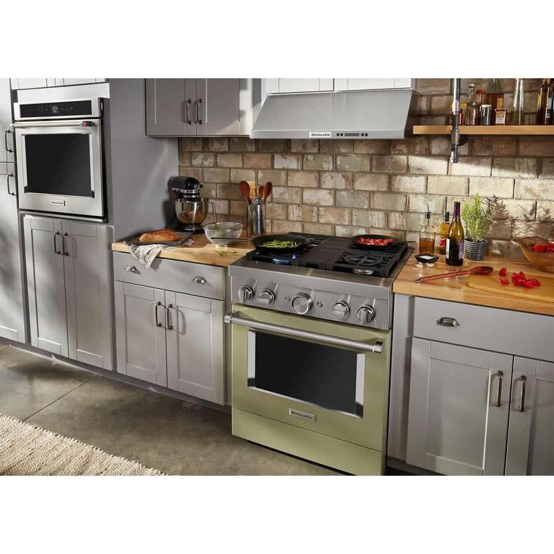 KitchenAid 30-inch Freestanding Gas Range with Even-Heat™ True Convection KFGC500JAV IMAGE 2