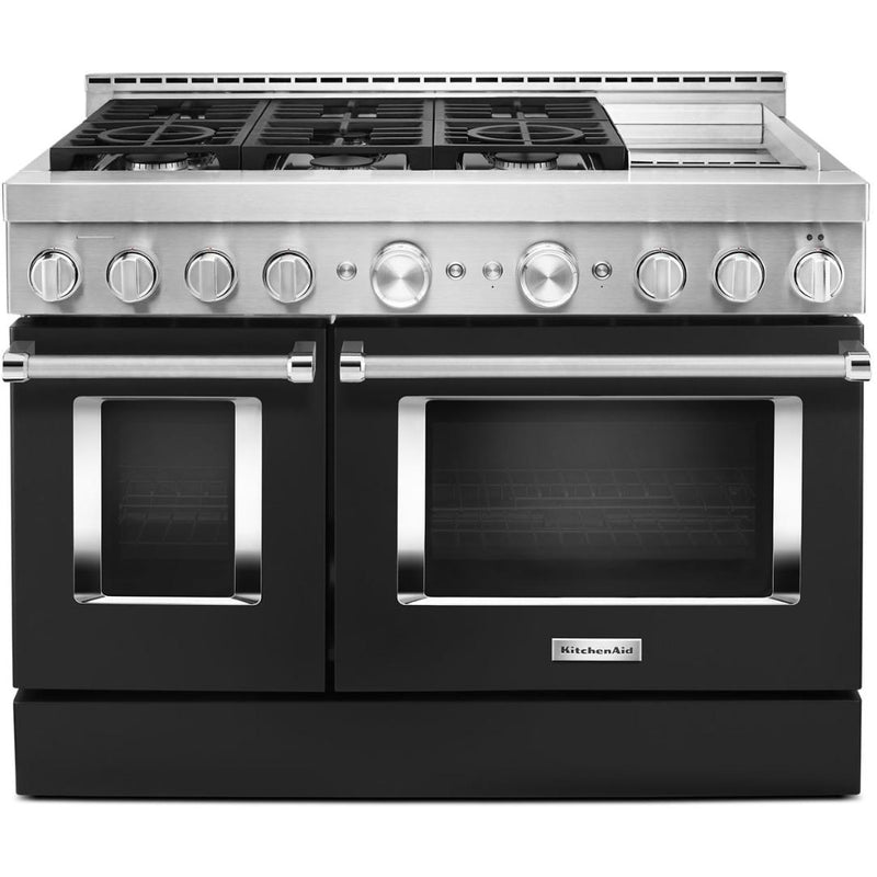 KitchenAid 48-inch Freestanding Gas Range with Even-Heat™ True Convection KFGC558JBK IMAGE 1