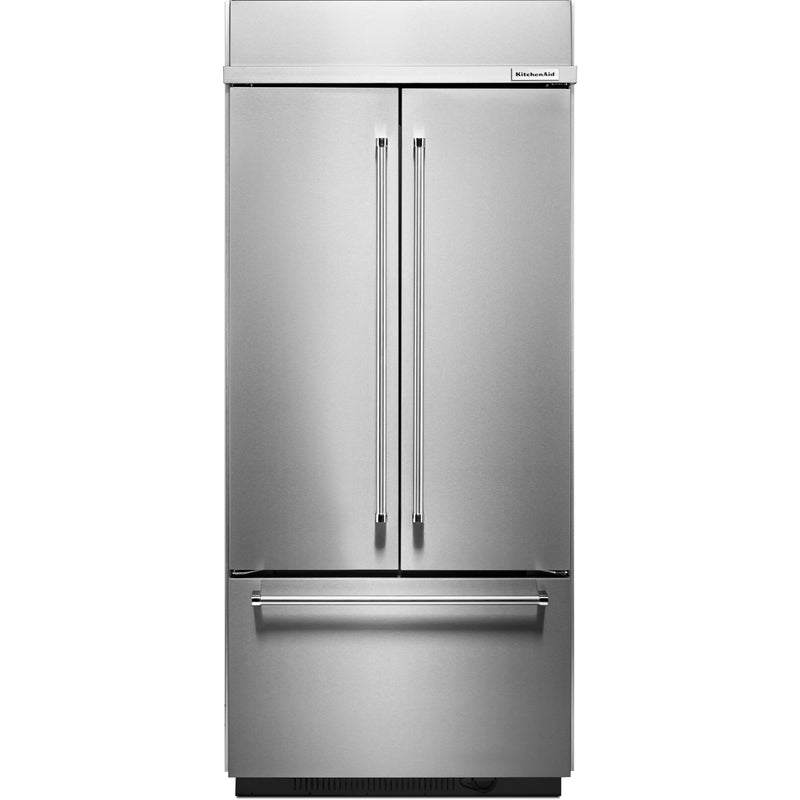 KitchenAid 36-inch, 20.8 cu.ft. Built-in French 3-Door Refrigerator with Internal Ice Maker KBFN506ESS IMAGE 1