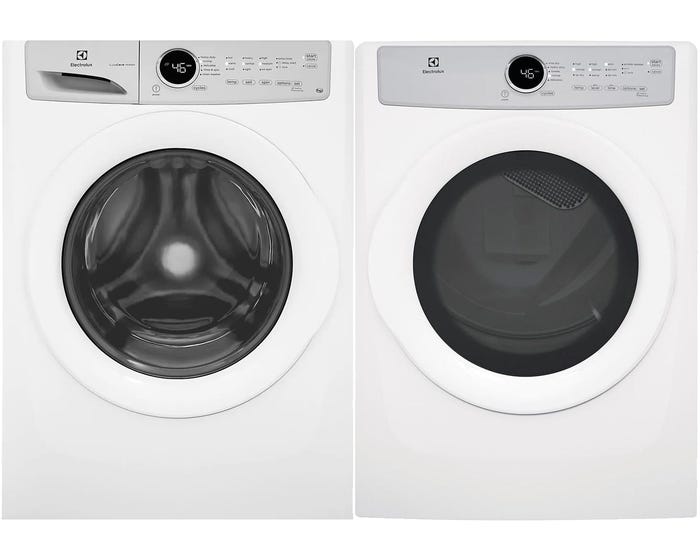 Electrolux Laundry Pair 5.1 cu. ft. Washer ELFW7337AW & 8.0 cu. ft. Electric Dryer in White ELFE733CAW